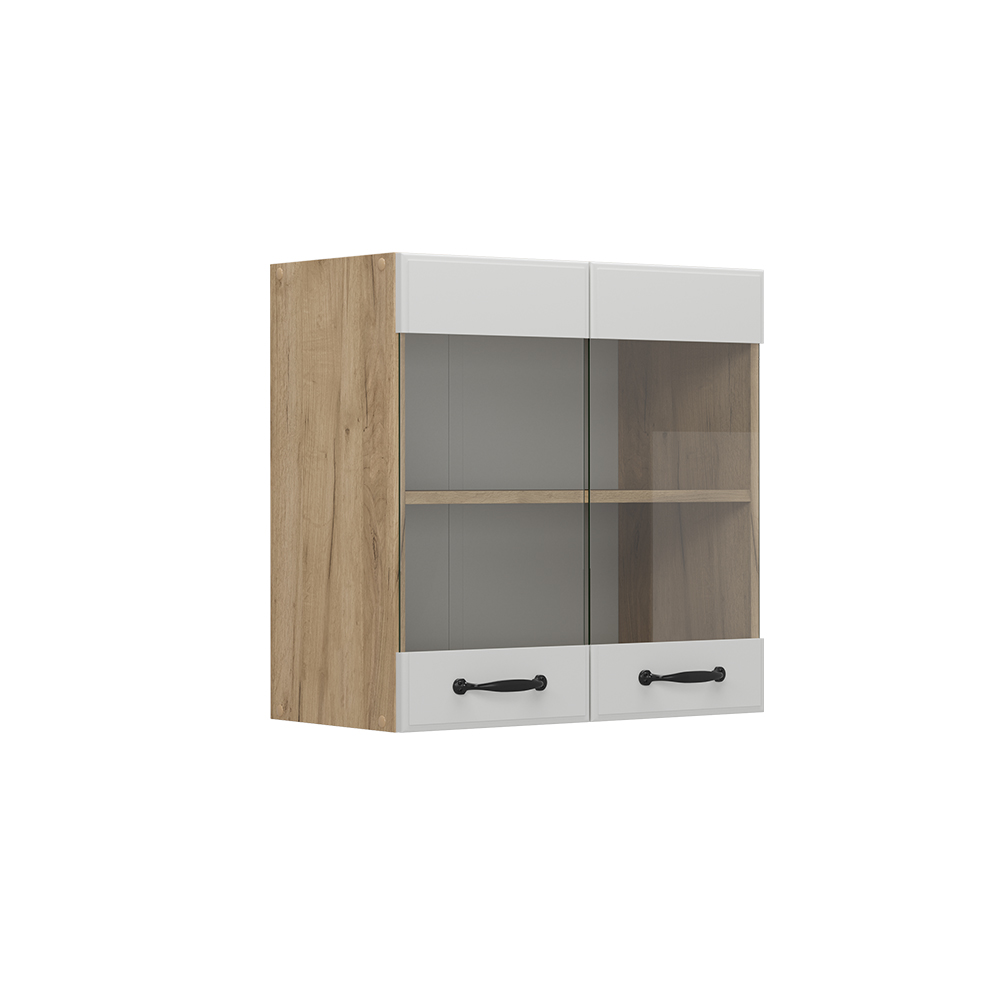 Vicco Szklana szafka kuchenna R-Line, Biały domek wiejski, 60 cm