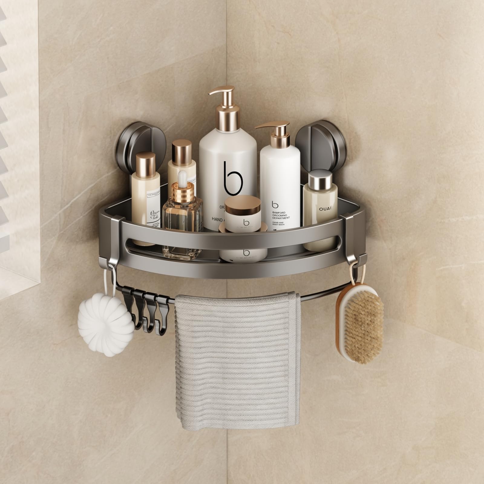Porte-serviettes Ventouse Sans Perçage - Organisateur De Salle De Bain Facile à Poser