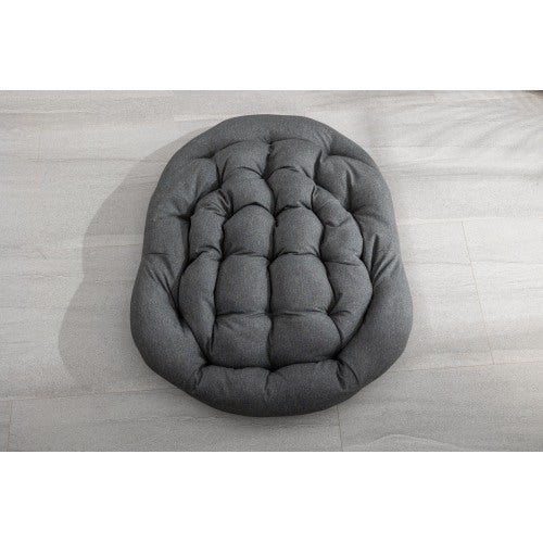 Fauteuil à Bascule Œuf en Résine Tressée, Chaise Rocking Extérieur Intérieur avec Coussin Épais, Grand Confort, Gris Foncé - 5