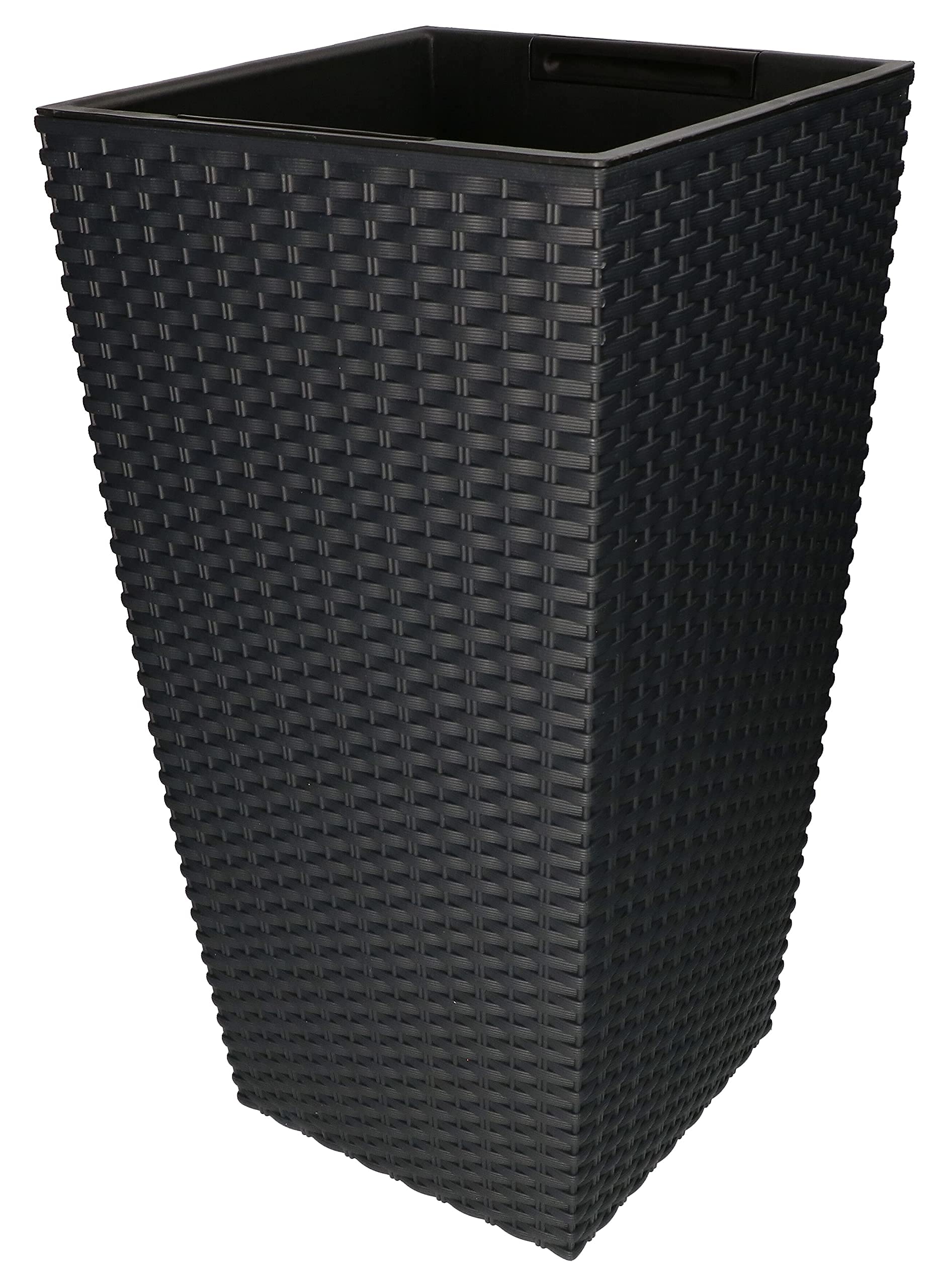 Doniczka rattan osłona donica antracyt 610 + wkład - KOTARBAU