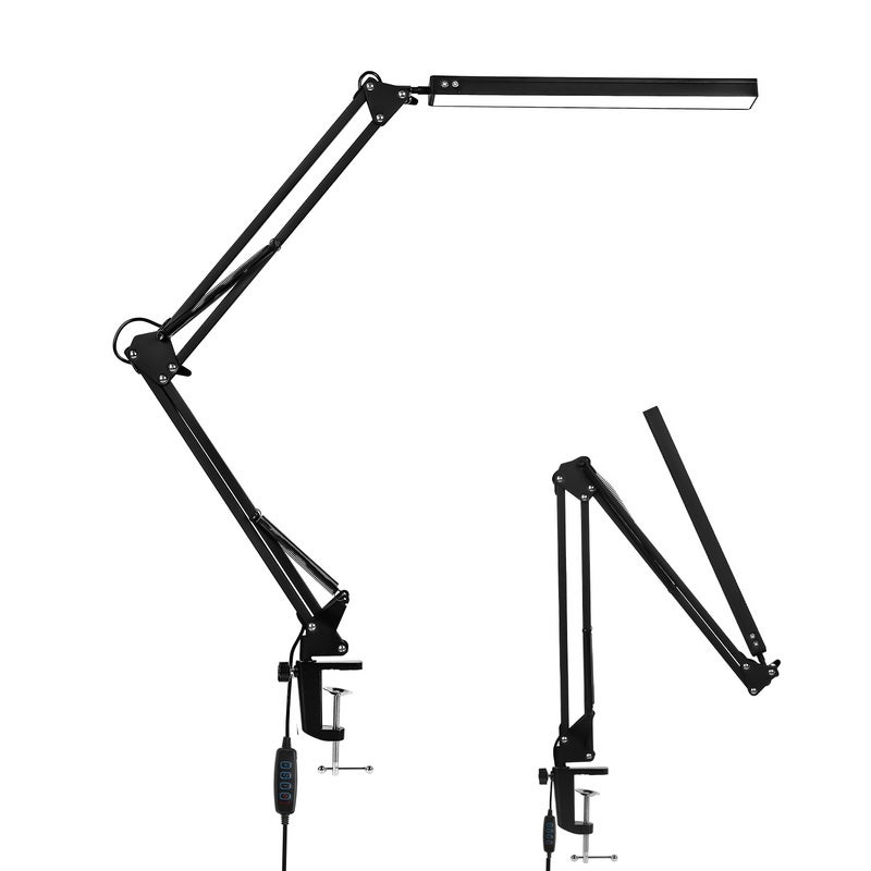 Lampe De Bureau LED Architecte Avec Pince – 3 Températures & 10 Niveaux Luminosité, Protection Yeux, Bras Flexible, Pour Étude & Bureau (Noir)
