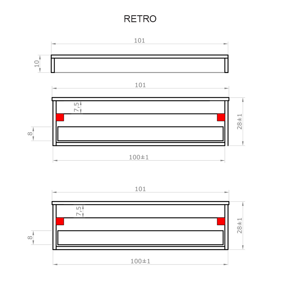 Mobile bagno sfalsato sospeso 100 cm in legno color cemento chiaro con 2 cassettoni, lavabo, specchio e faretto a led I Made in Italy - 7