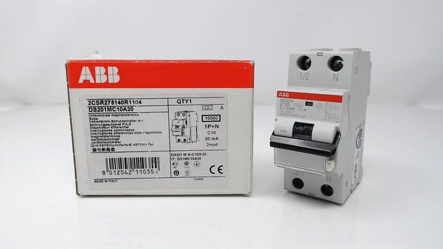 Abb ds201 m differenziale magnetotermico 10ka 1p n a c10 30ma ds1mc10a30