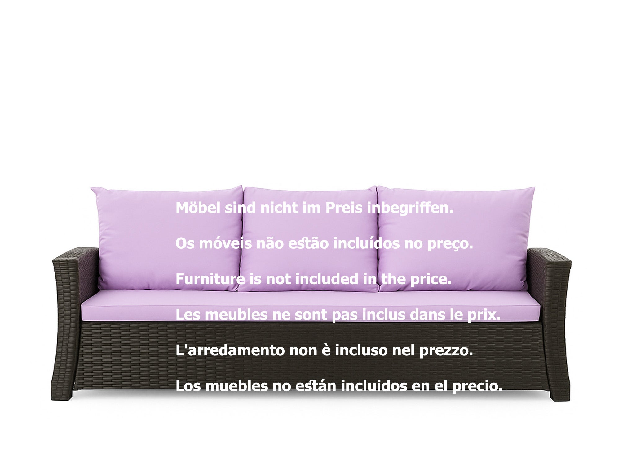 Coussins de canapé meubles de jardin en résine tressée Violet, Coussins balançoire d'extérieur 110x50x50cm Coussin pour banquette 2 places mix - 2