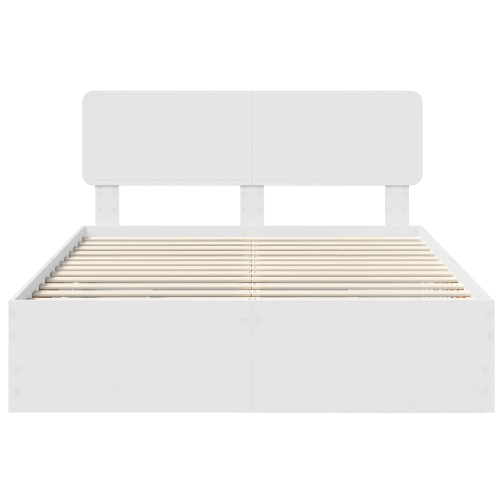 Cadre de lit avec tiroir blanc 140 x 190 cm panneau de bois - 8