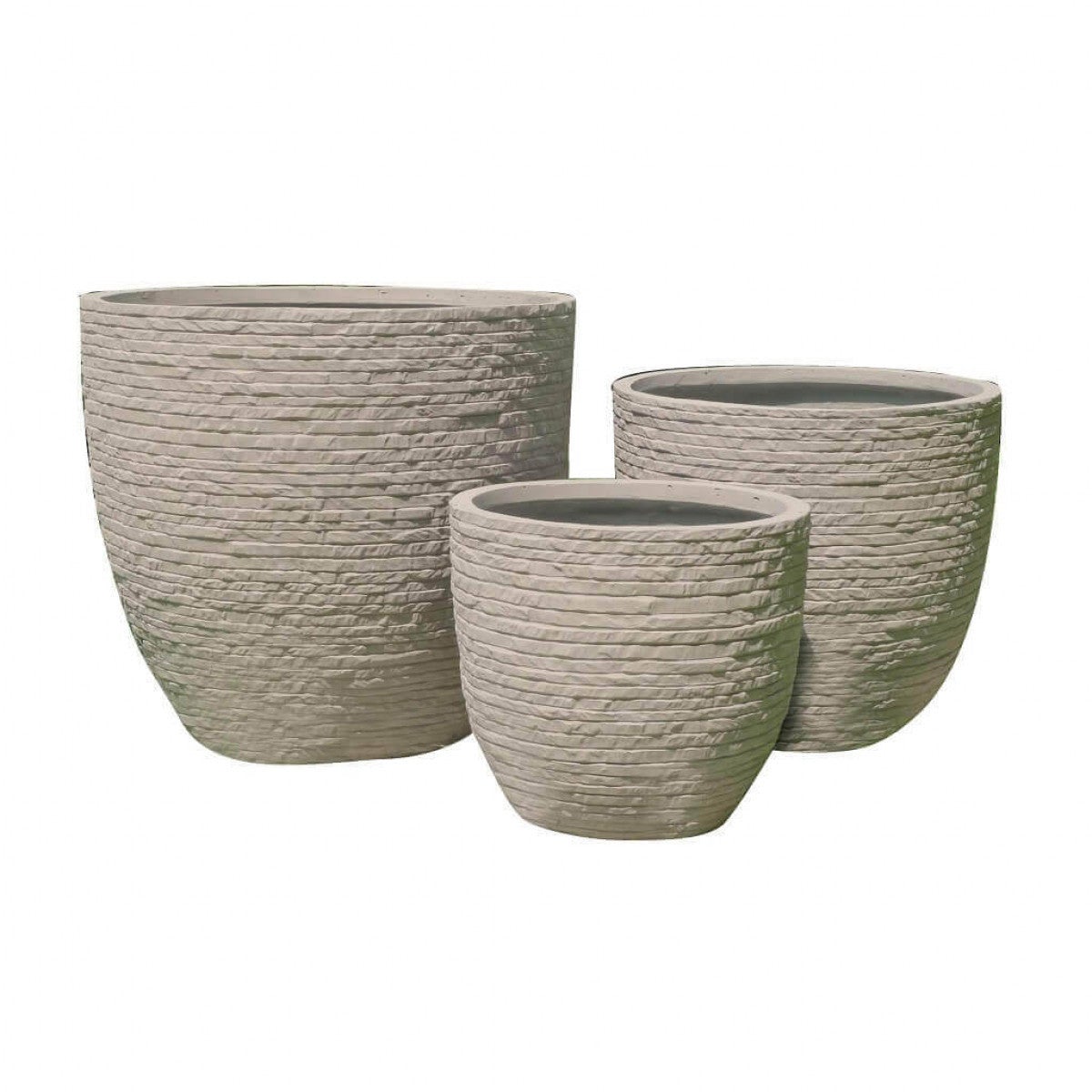 Haispring Maceta Alta Redonda De Fibra De Piedra Blanca De 17 H X 21" De Diámetro (Apertura De Maceta De 15"), Con Orificio De Drenaje, Maceta Grande Para Interiores/Exteriores