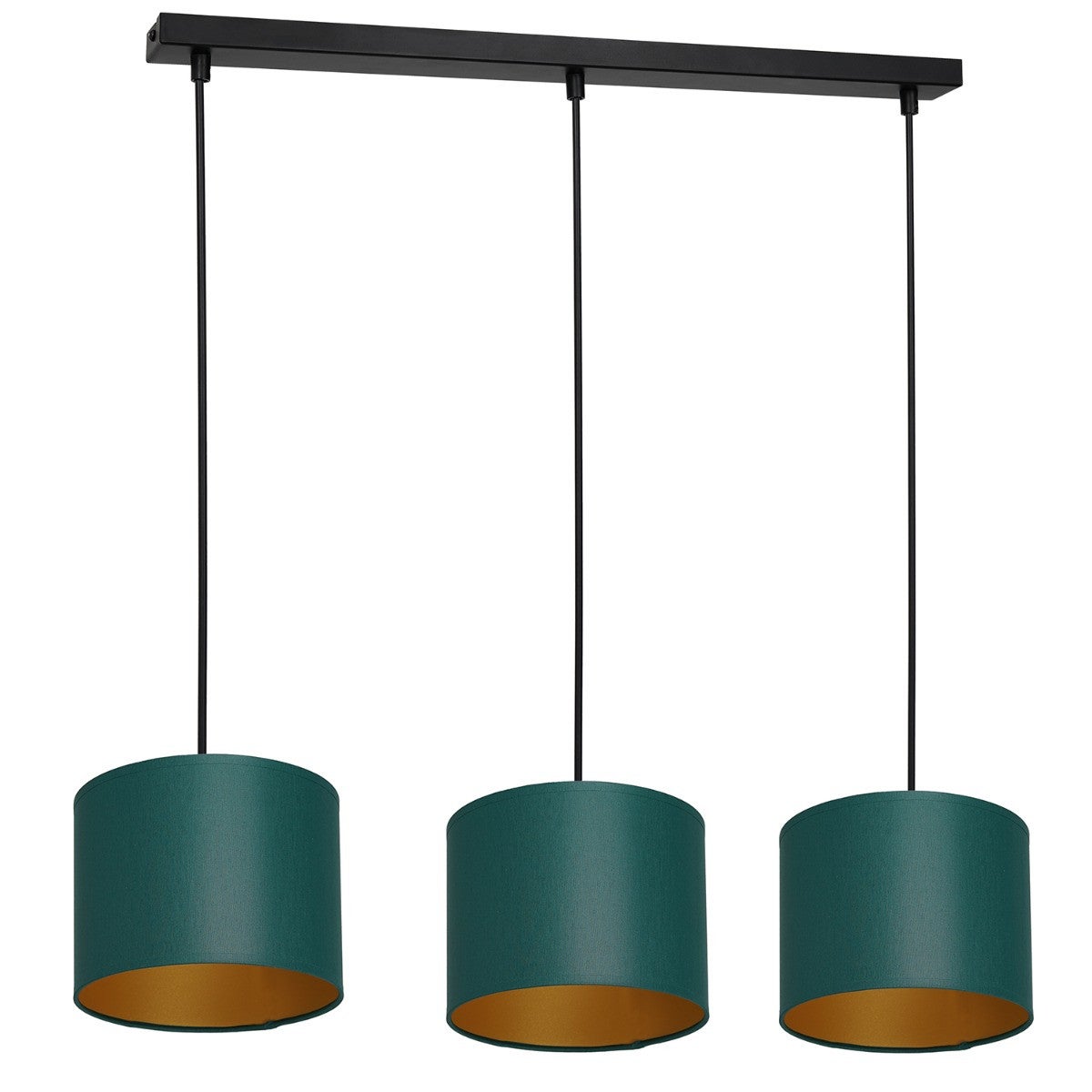 Lampa wisząca Arden zielono-czarny matowy-złota 3xE27x15W wym: 110 x 75 x 18 cm tkanina Luminex