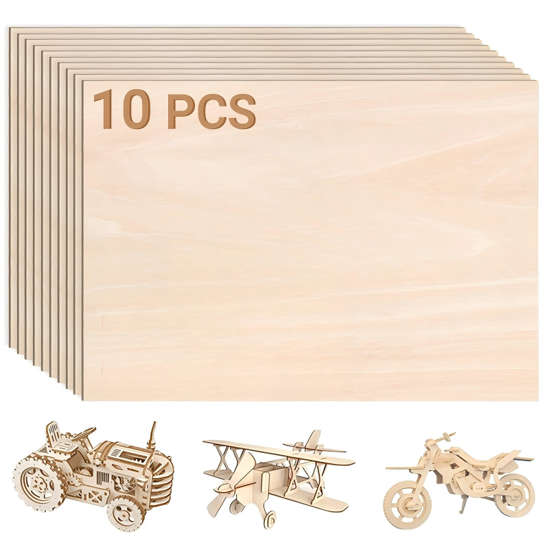 Płyta ze sklejki - Creative Deco - A3 - 40 elementów - 420 x 300 x 3 mm - Pirografia, grawerowanie