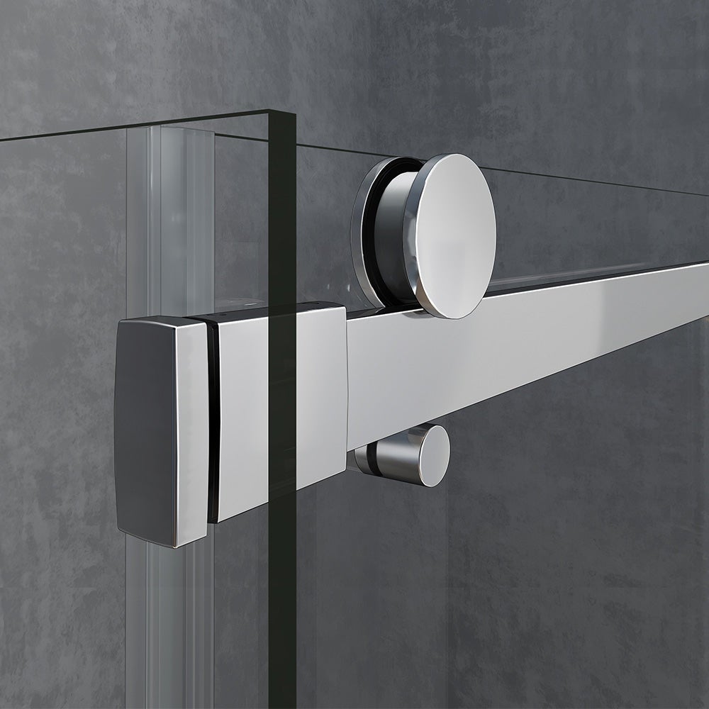 GRAND VERRE Cabine de douche style industriel avec porte coulissante 100x195 et paroi latérale 100x195 accessoires chromés - 3