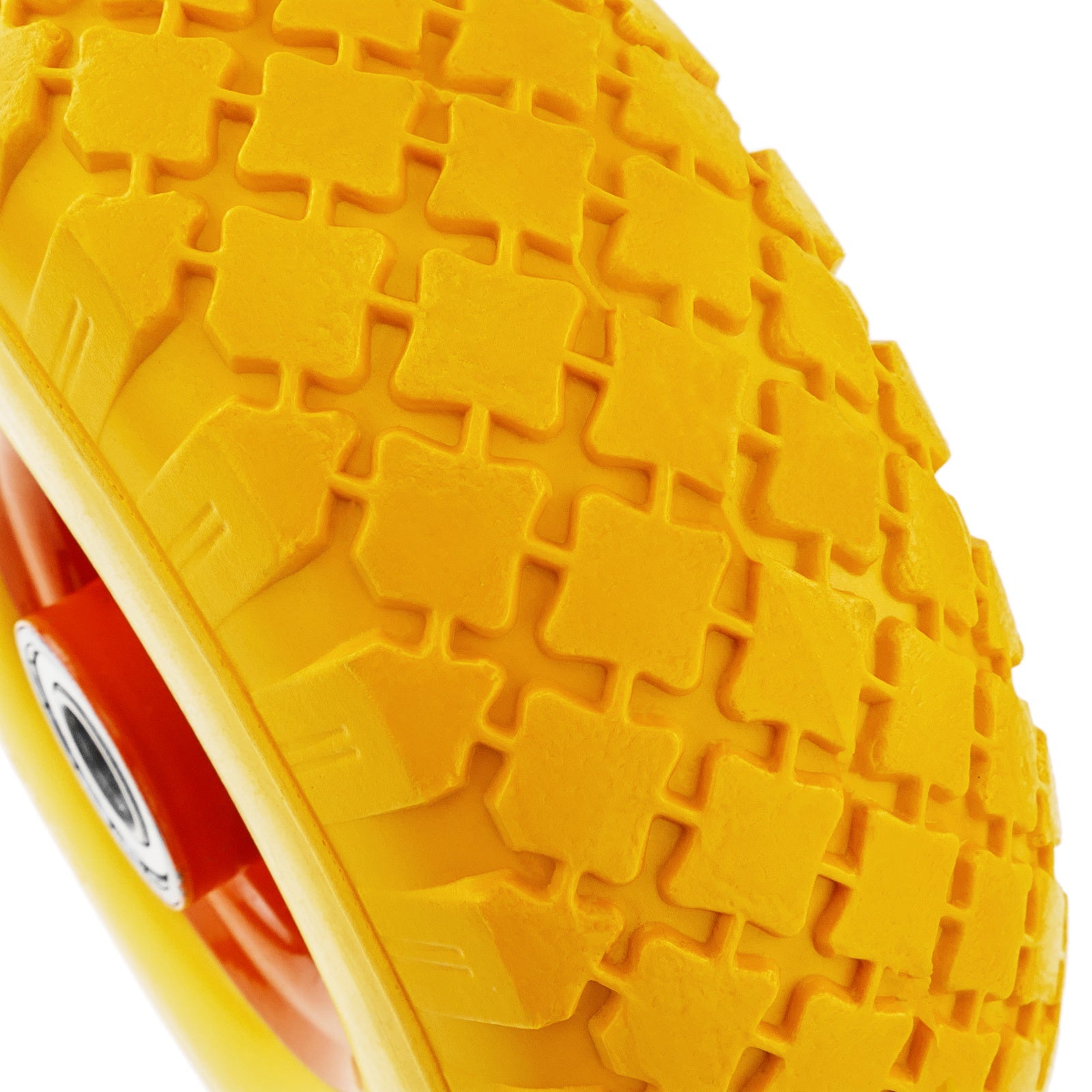 Ruota piena gialla per carriola 10x3” e 100Kg - 2