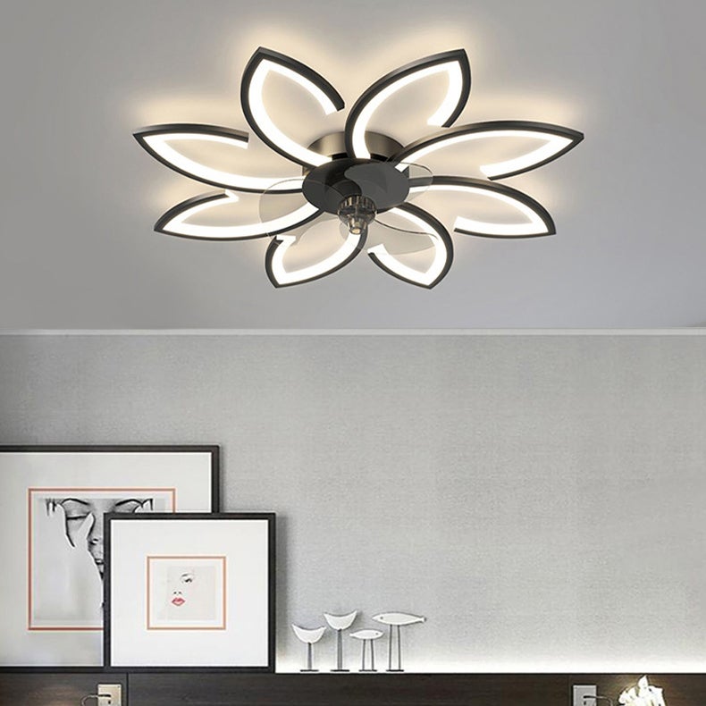 Ventilateur de plafond avec lumières, plafonnier LED à intensité variable 3 couleurs, télécommande et application, 6 vitesses, minuterie, 90 cm - 9