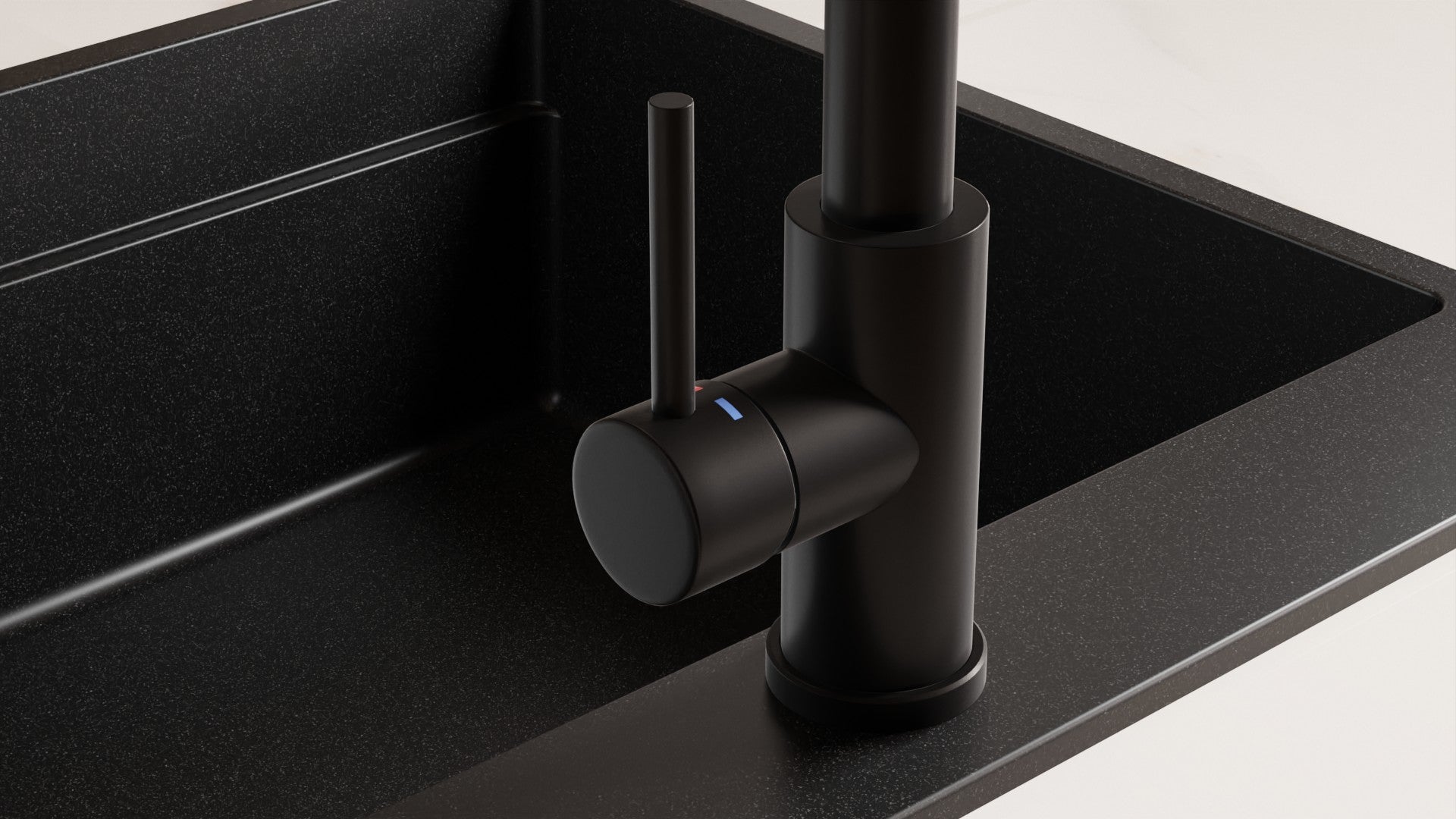 PRIMAGRAN Rubinetto da cucina 9010 nero con due tipi di getto, Rubinetto ad alta pressione, Rubinetto da cucina girevole a 360° - 9