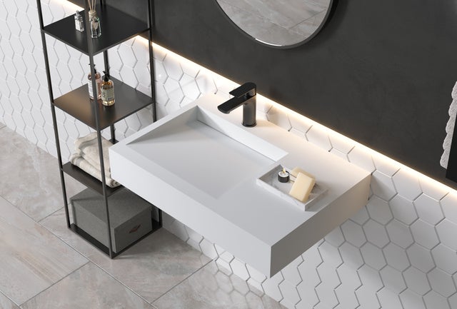 BERNSTEIN - Lavabo / vasque à suspendre 74x50x13cm en fonte minérale - PB2014