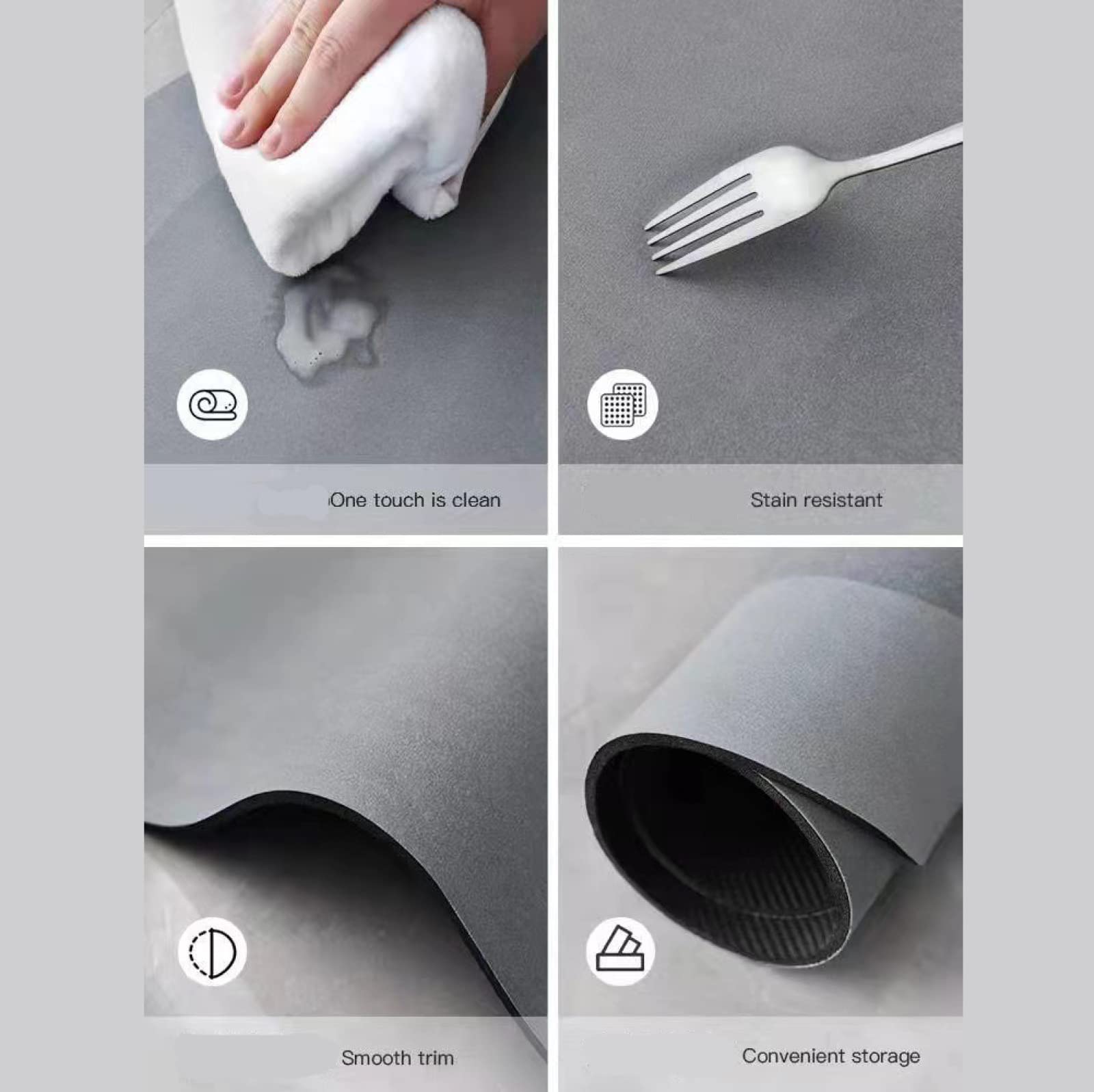 Tapis de bain en terre de diatomée super absorbant à séchage rapide antidérapant pour salle de bain, bureau, cuisine, salle à manger, 40 x 60 cm - 6