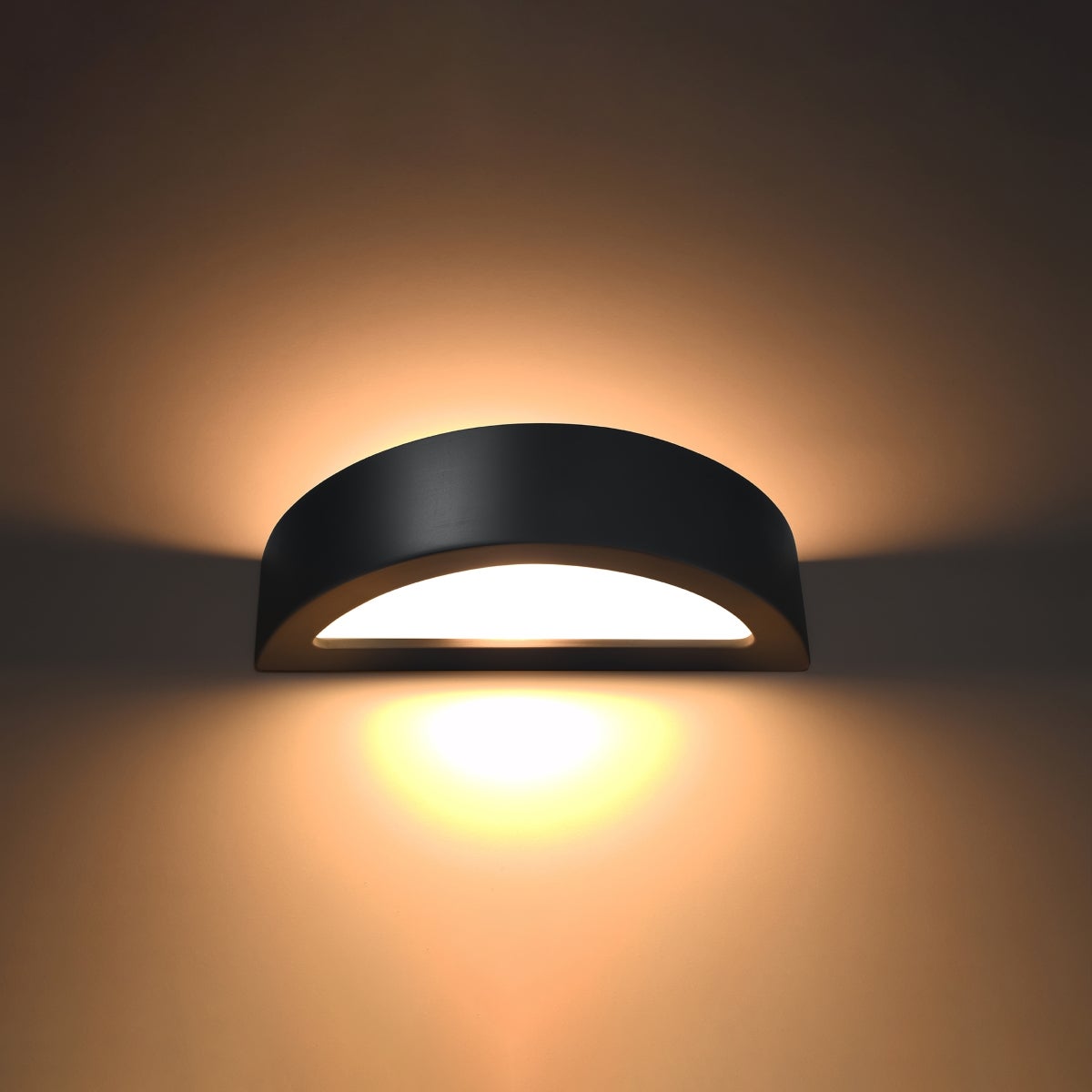 Kinkiet ceramiczny GLOIM czarny LED 3000K - 40.5x14.5x10cm Sollux