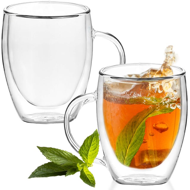 Szklanki z podwójnym dnem 2 szt. termiczne kubki 300 ml na kawę herbatę