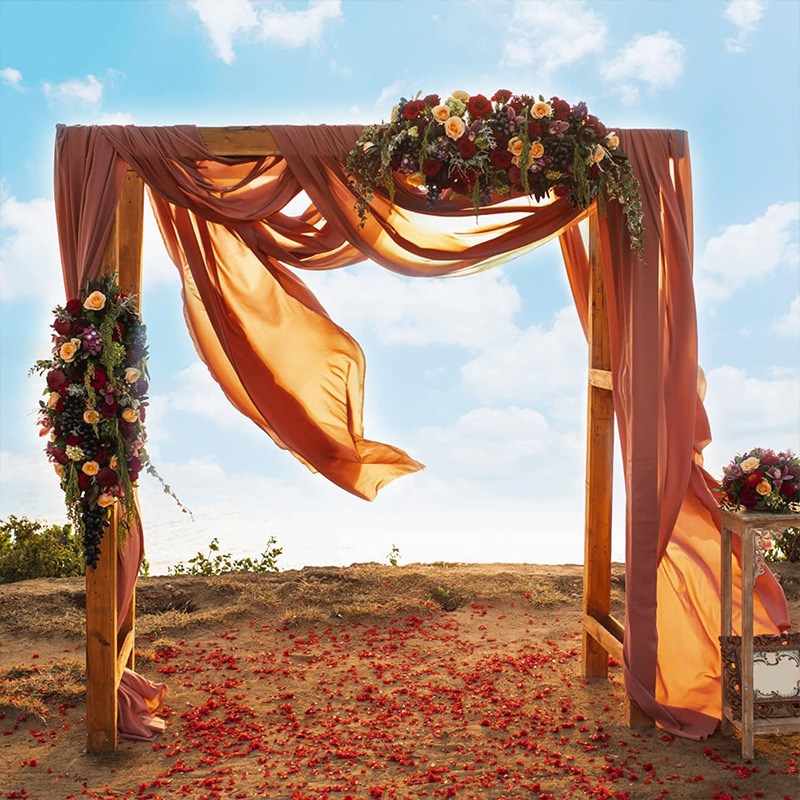 Arco de boda de 6 metros, cortina de tela de gasa, cortina drapeada, escenario de boda, telón de fondo, decoración de recepción de ceremonia