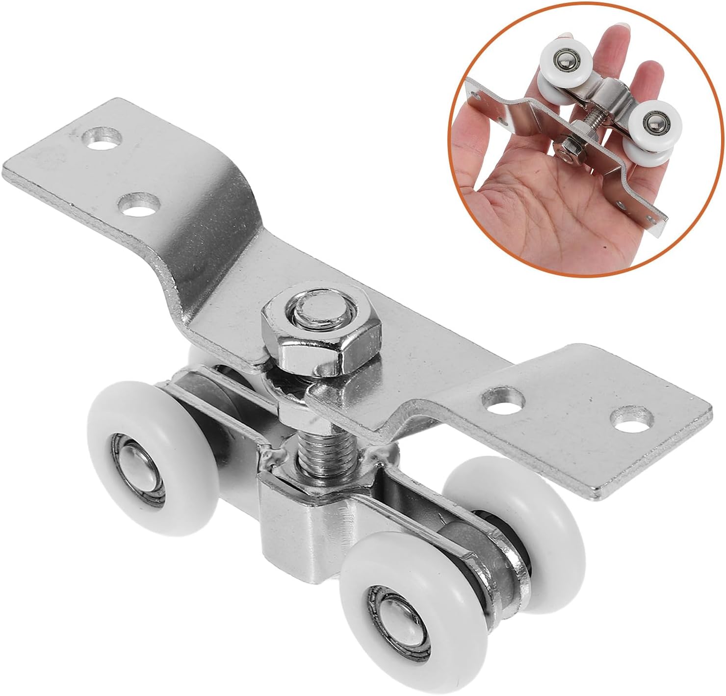 Kit de 2 Roulettes Silencieuses en Nylon et Acier Inoxydable, Poulies pour Portes Coulissantes à Galandage, Installation Facile pour Portes - 8