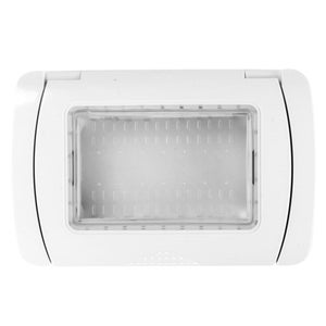 Placca Con Coperchio, Supporto Stango Idrobox IP55, Compatibile Con Bticino Living Light, Coperchio Modulo Cassetta (3 Posti/Moduli,Grigio - Foto 8