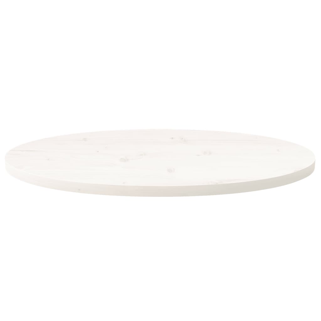 Dessus de table blanc 80x40x2,5 cm bois de pin massif ovale - COMFORTXL - 2