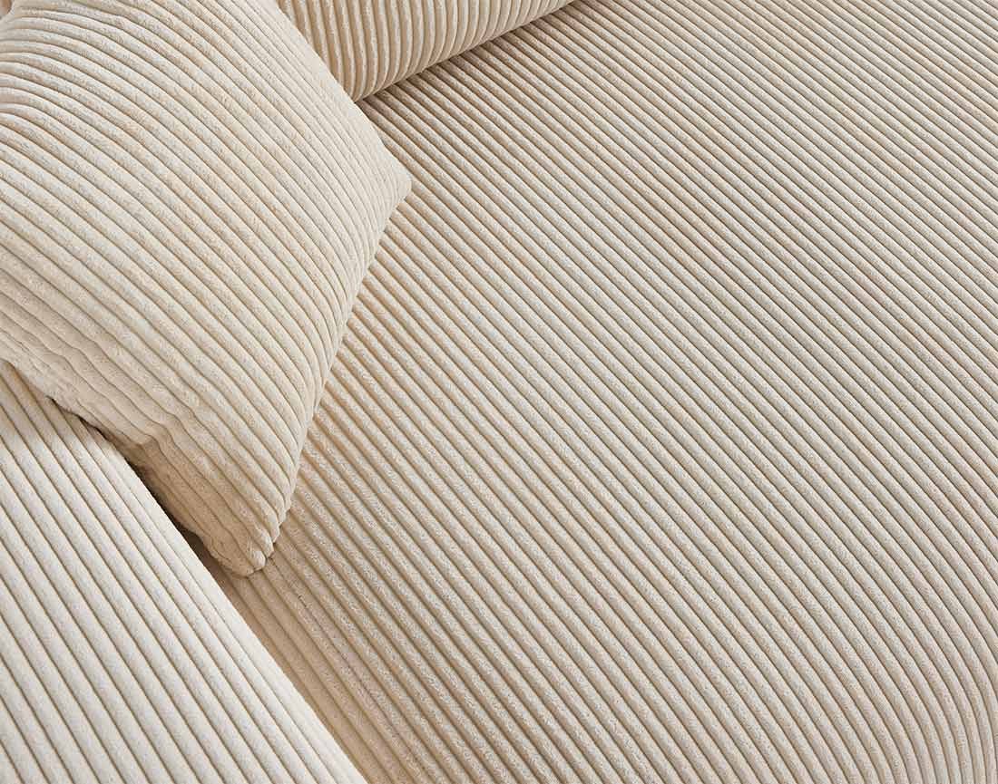 Canapé droit 3 places en velours côtelé beige - GARANCE - Best Mobilier - 2