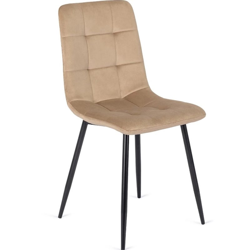 Krzesło Tapicerowane Kuchenne Welurowe Do Jadalni Kuchni Loft PERU Beż