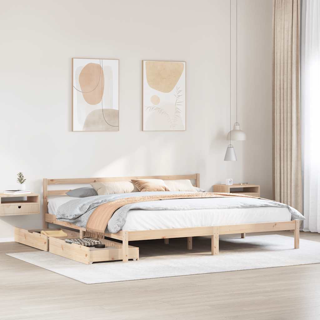Cadre de lit bois massif 180x200 cm super king - SALUTUYA - BD1106 Cadre de lit bois massif 180x200 cm super king - SALUTUYA - BD1106
