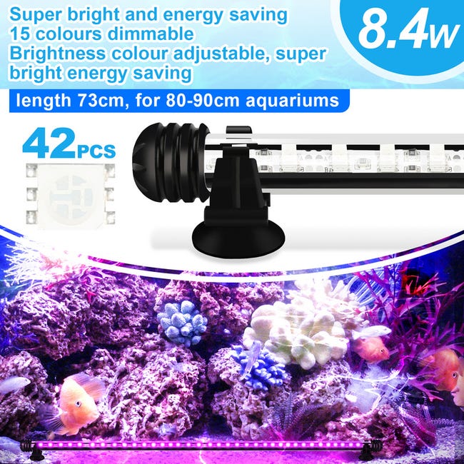 Luce LED Per Acquario - Lampada Sommergibile Bianca/Blu, 220V, Alta Luminosità - Foto 7