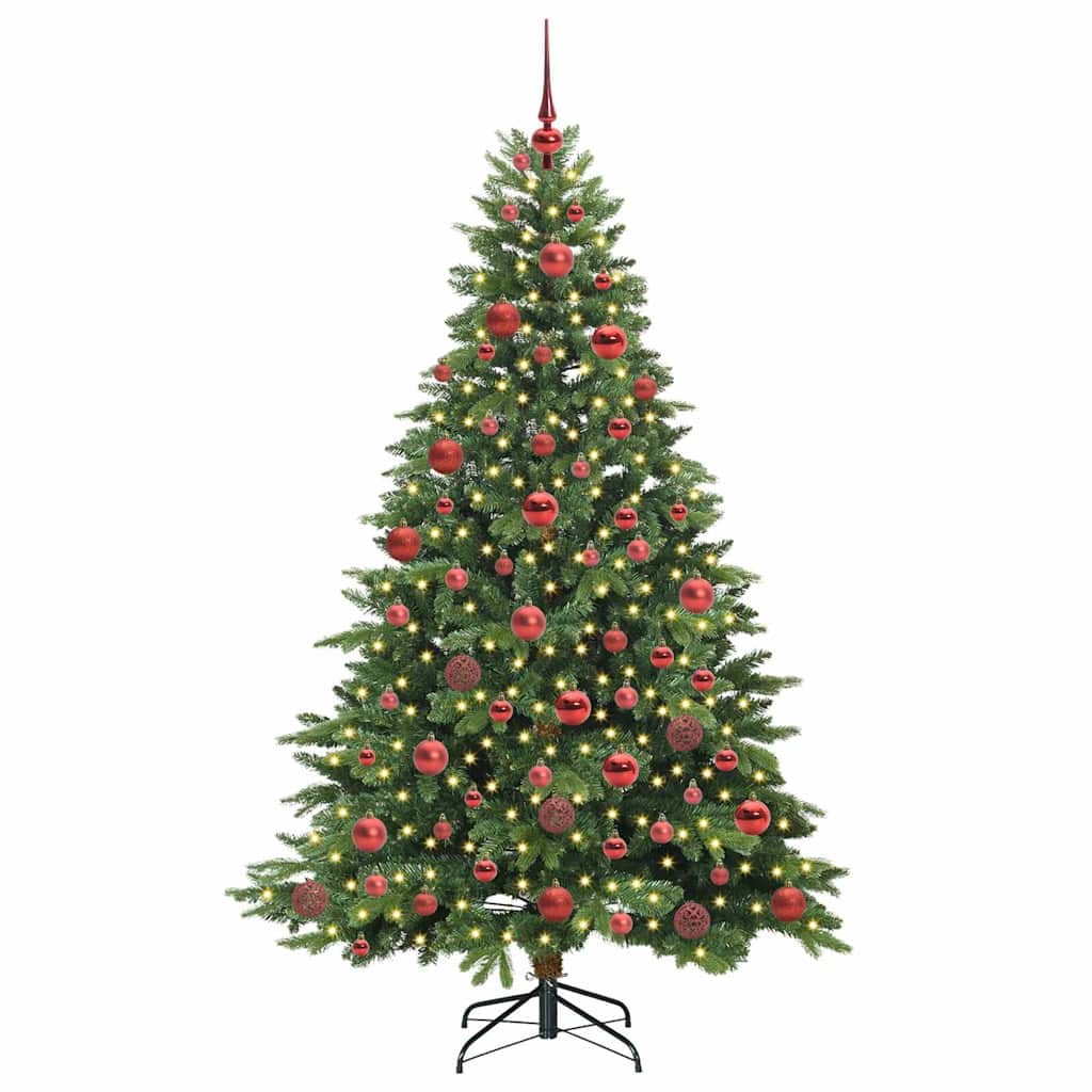 Sapin de Noël | Arbre de Noël artificiel avec 300 LED Vert 180 cm PE et PVC - 3