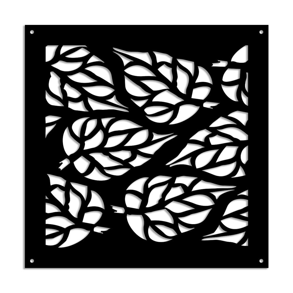 BUTTERLEAF - Perforowany panel PCV - Parasol przeciwsłoneczny - Rozmiar 48x48 cm - Grubość 1 cm - Kolor CZARNY