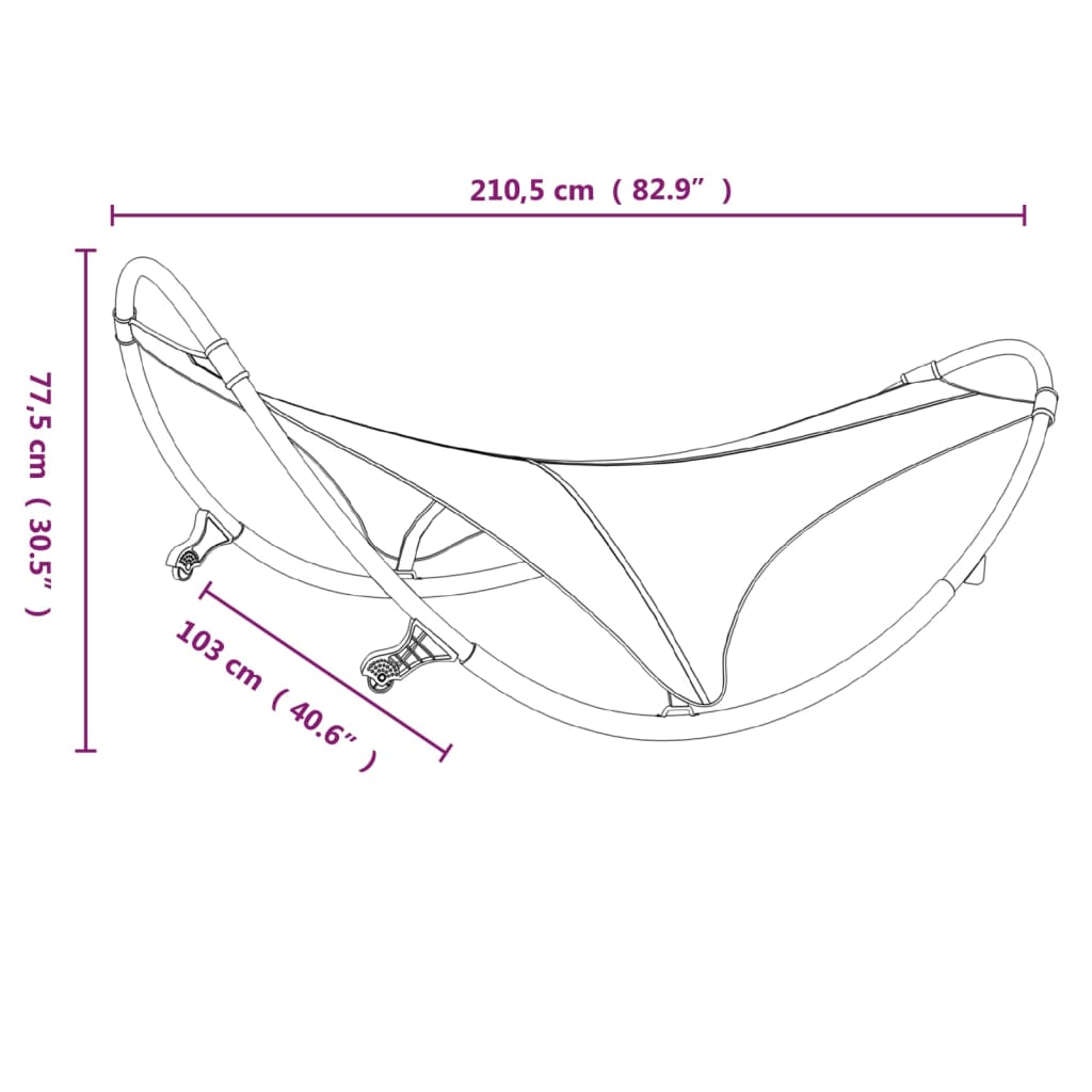 Sedia a sdraio di design lettino da giardino lettino da giardino terrazza mobile a dondolo da esterno con 02_0012961 - 5