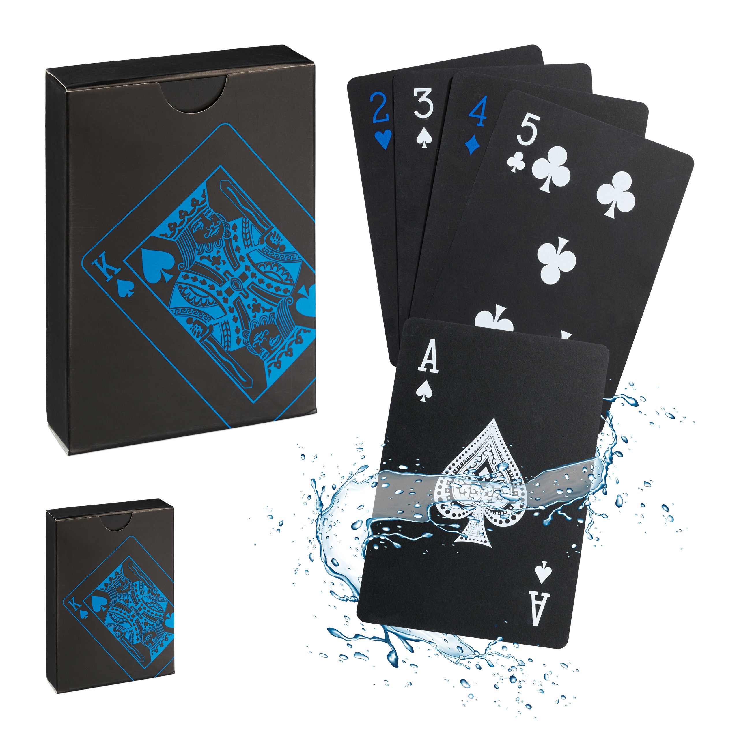 Relaxdays Lot De 4 Jeux De Poker Imperméables – 216 Cartes + Jokers, Plastique Résistant, Idéal Pour Soirées Casino à La Maison