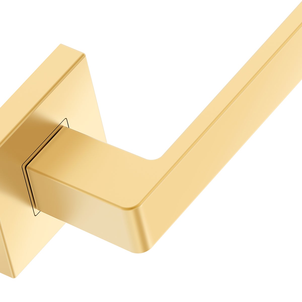 Poignée de porte d'intérieur ERGO, dorée, poignée sans rosace inférieure, poignée carrée or mat, garnitures de porte - 8