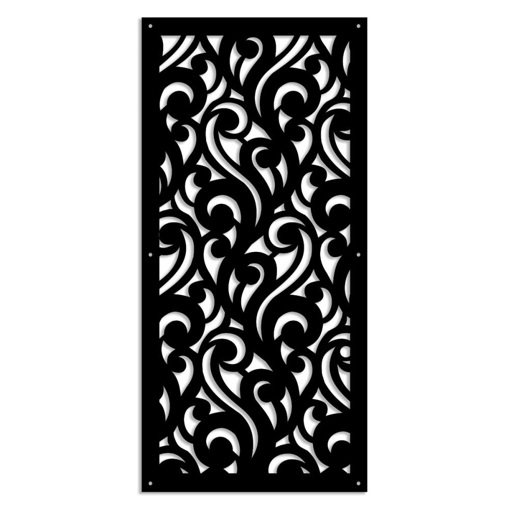 CURL - Panel perforowany z PVC - Osłona przeciwsłoneczna - Rozmiar 98x198 cm - Grubość 1 cm - Kolor CZARNY