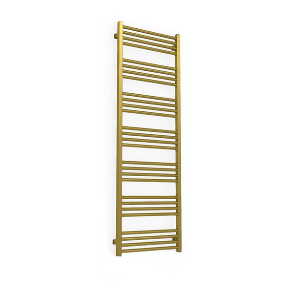 Radiatore Scaldasalviette In Ottone Spazzolato 400x600 Mm - Per Riscaldamento Centralizzato, Con Staffe Incluse