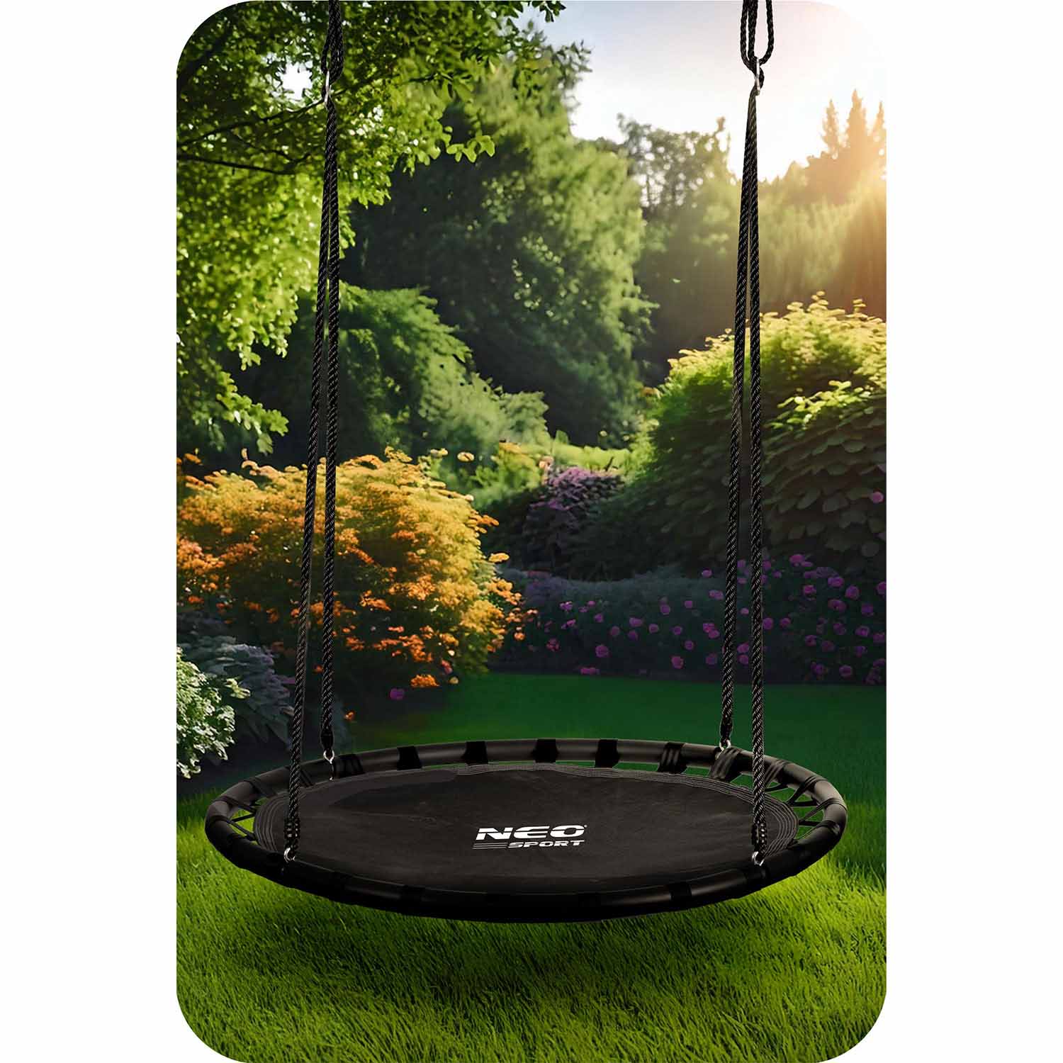 Huśtawka ogrodowa Neo-sport NS-102 dla dzieci bocianie gniazdo 150kg duża 110 cm XXL - 3