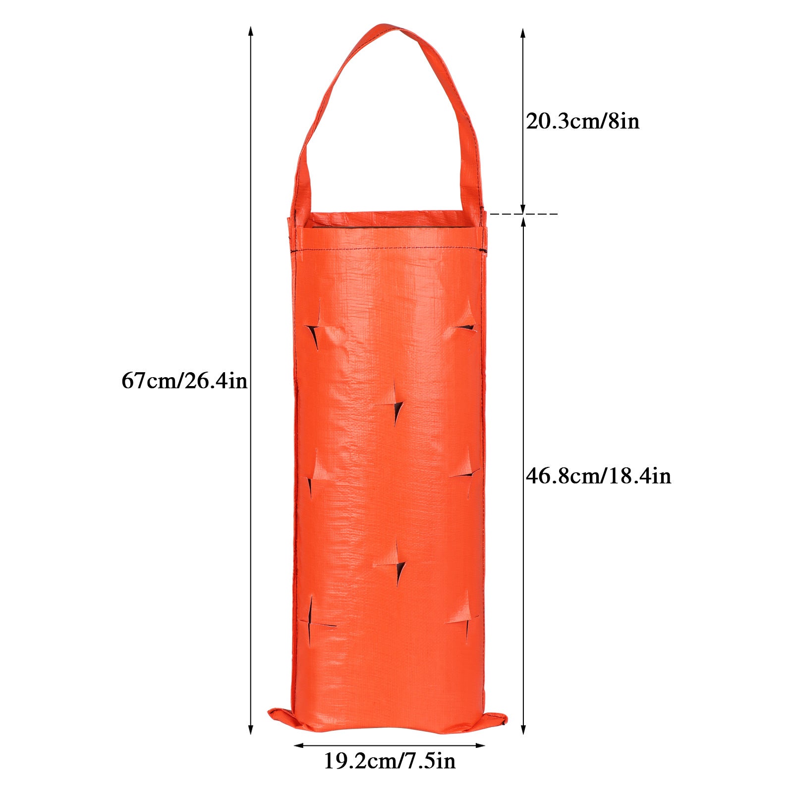 2pcs Sacs de culture de fraises verticaux à 8 trous, sacs de plantes, sacs de pépinière, pots de fleurs et accessoires de conteneurs (orange) - 8