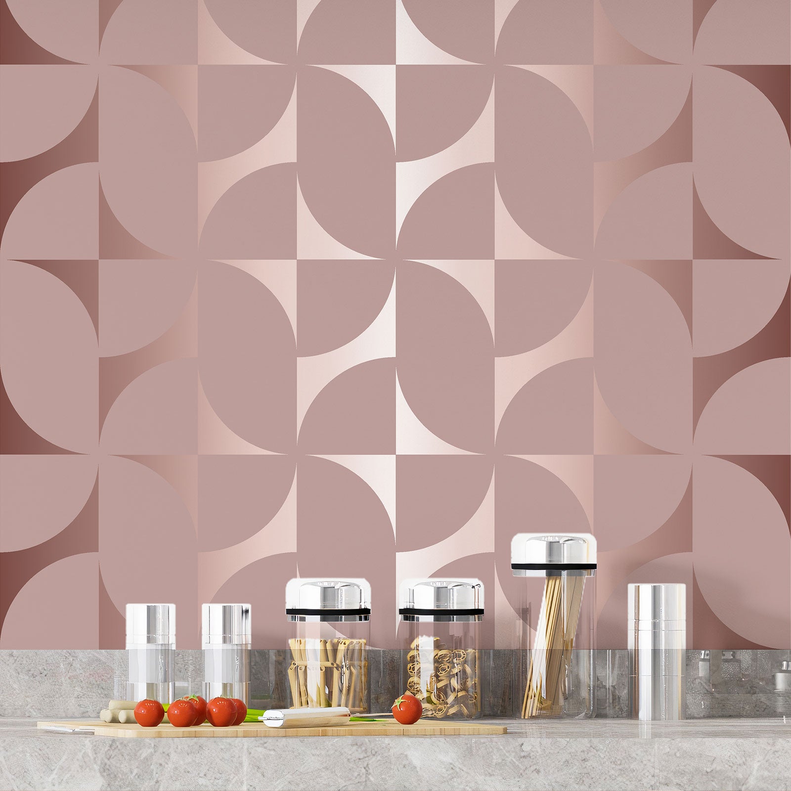 Crédence adhésive sticker décoratif pour cuisine - Motif élégant - Adhésif + Protection MATE - 60x60 cm - 4