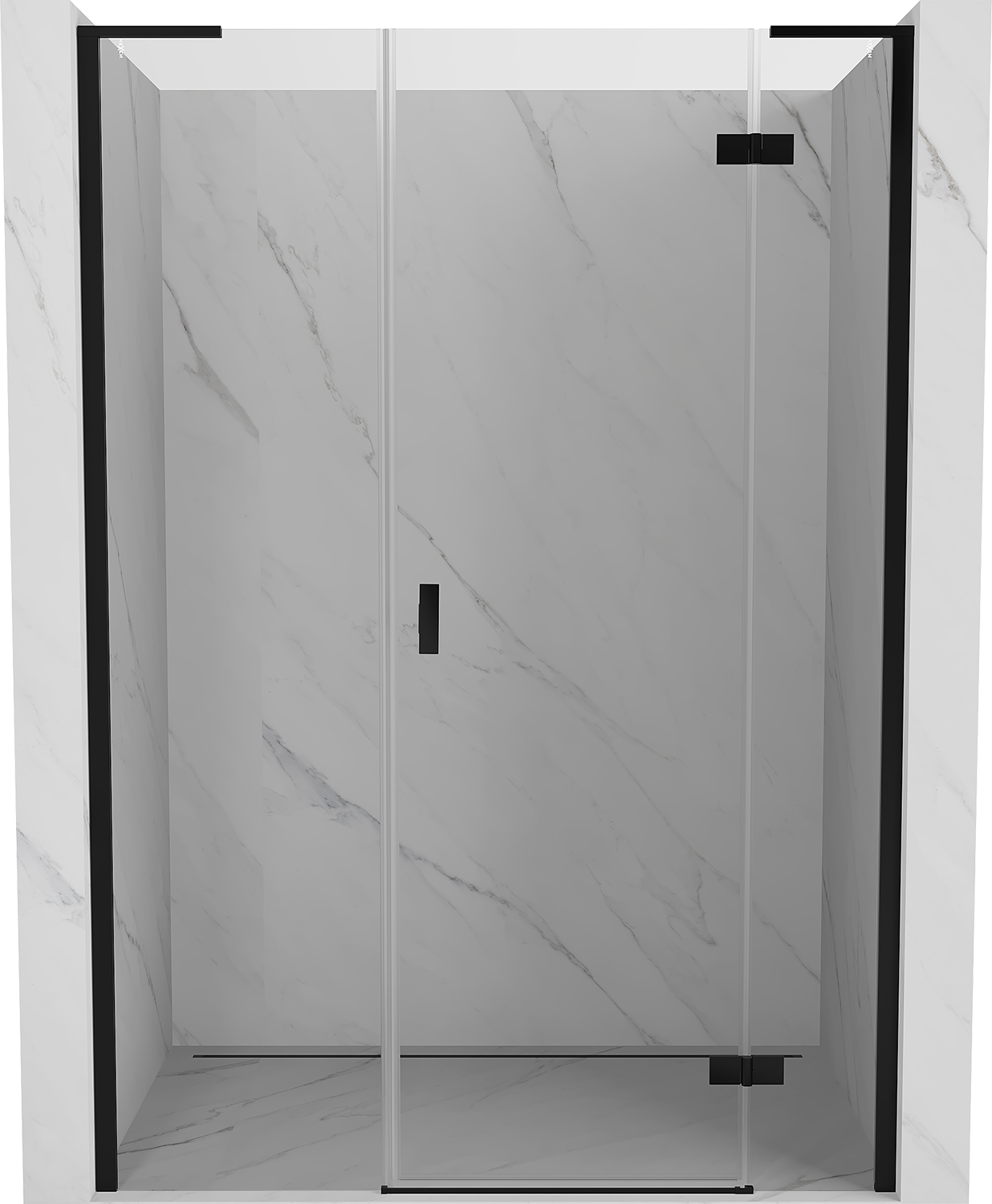 Mexen Mist-H L drzwi prysznicowe uchylne prawe 125 cm, transparent, czarne - 8A5L-125-001-70-00-P