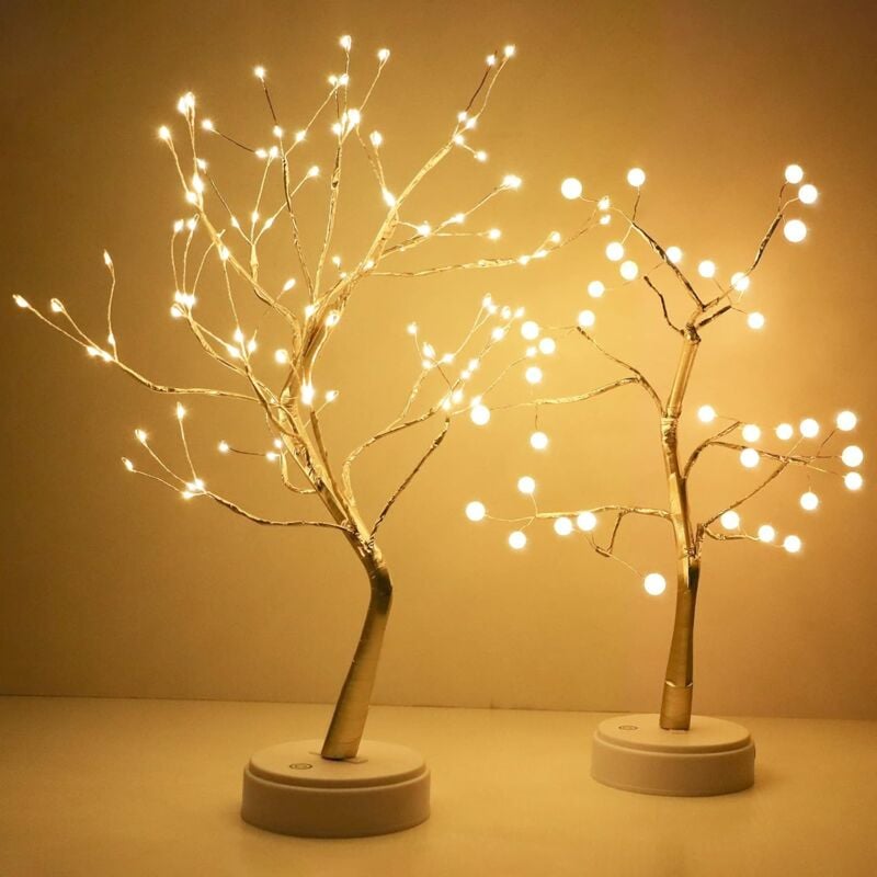 Sapin de Noël illuminé par des LED, lumière blanc chaud, éclairage réglable, 108 LED, alimentation USB/batterie. - 3
