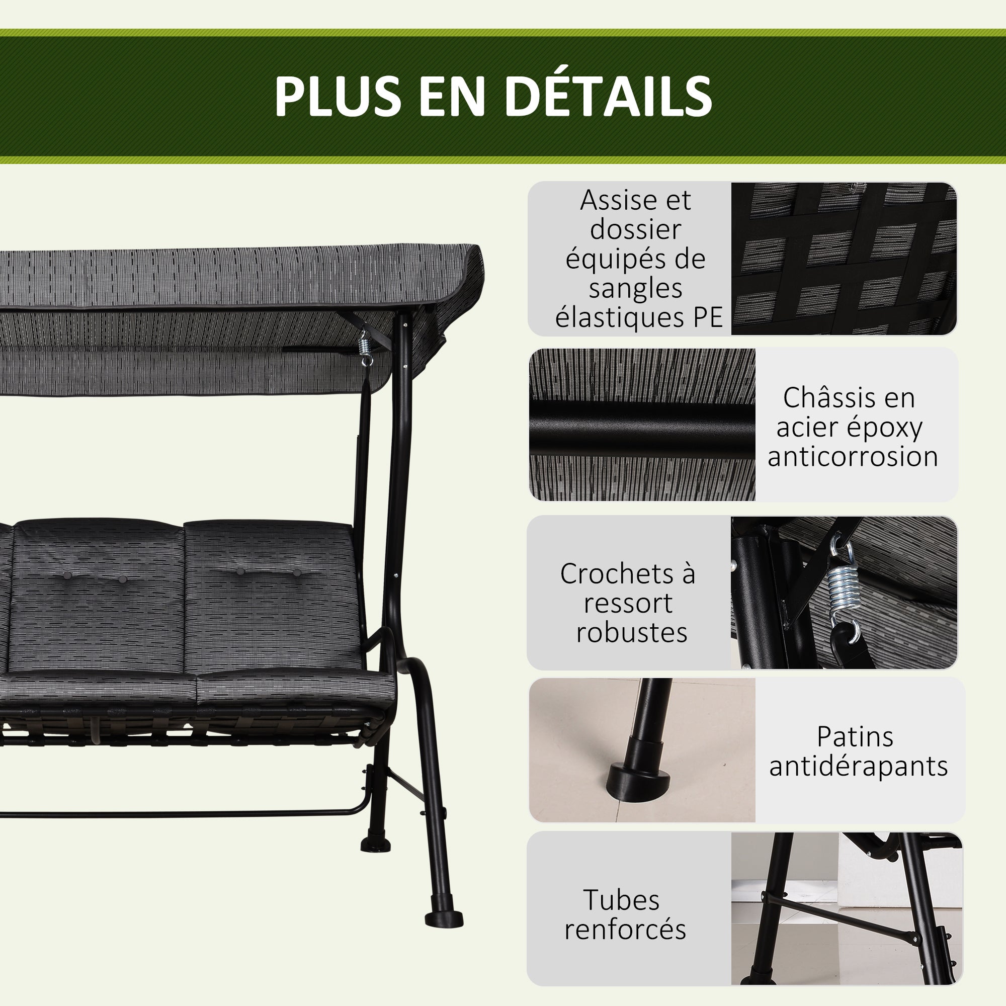Balancelle de jardin Acier Outsunny - 7
