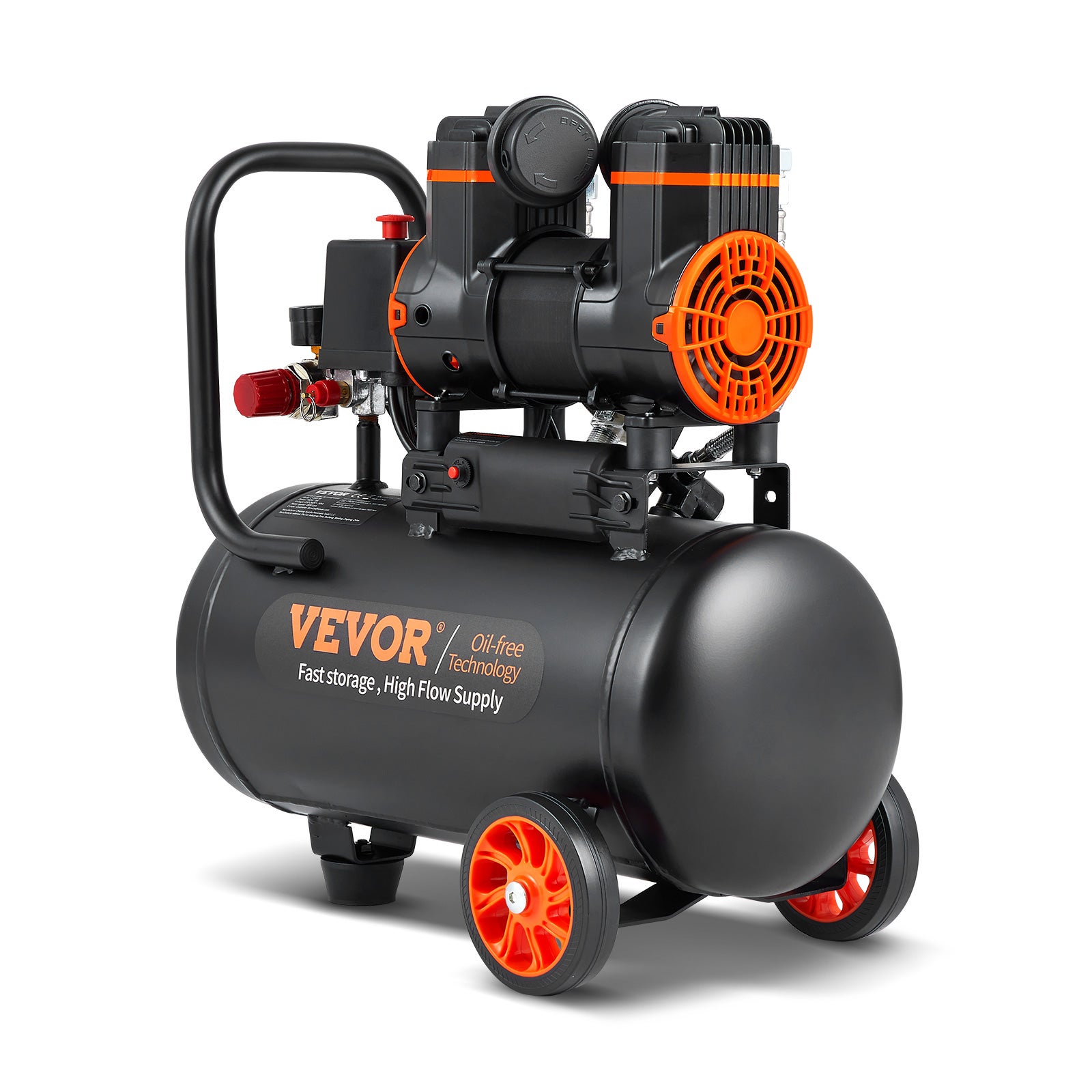 Sprężarka powietrza 900W Sprężarka szeptana Sprężarka bezolejowa 18L 70dB VEVOR