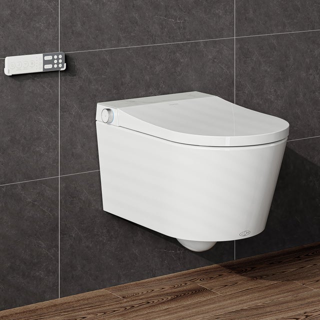 Inodoro con ducha, bidé calefaccionado sin marco, inodoro eléctrico, secado con aire caliente, limpieza con masaje, sensor de microondas, versión Pro