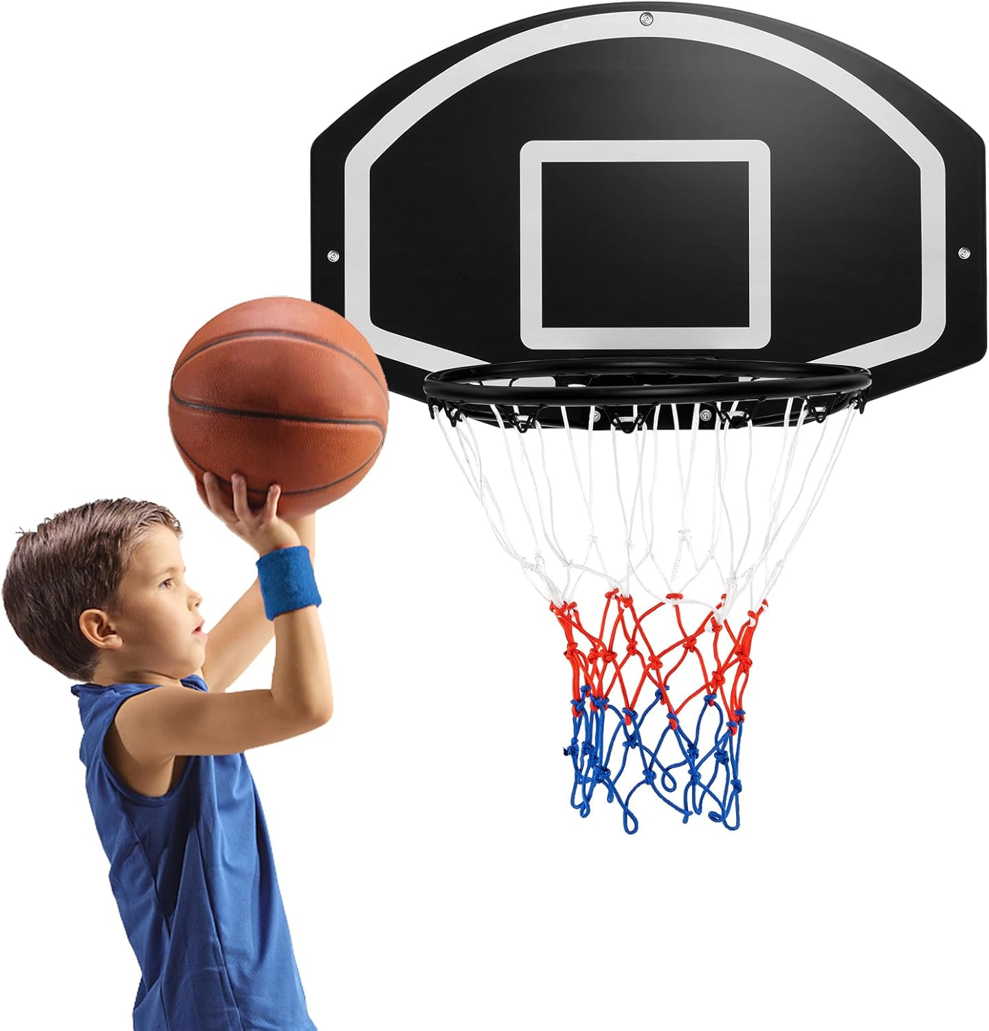 Panier de Basket Mural 43 cm avec Panneau Incassable, Panier