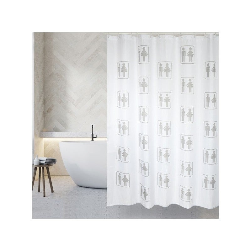 Cortina De Ducha EVA 180x200 Cm - Diseño 3D Cubos De Agua, Impermeable, Antibacteriana, Con 12 Ganchos