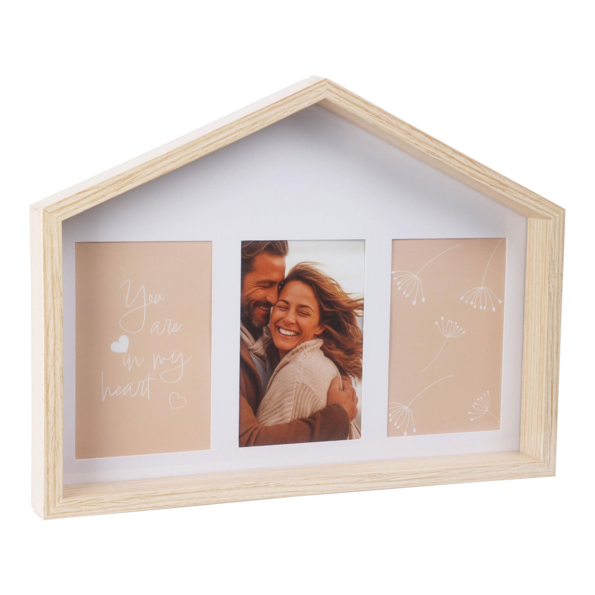 Wellhome marco de fotos para 3 fotos 36,6x4x27,2 cm en madera