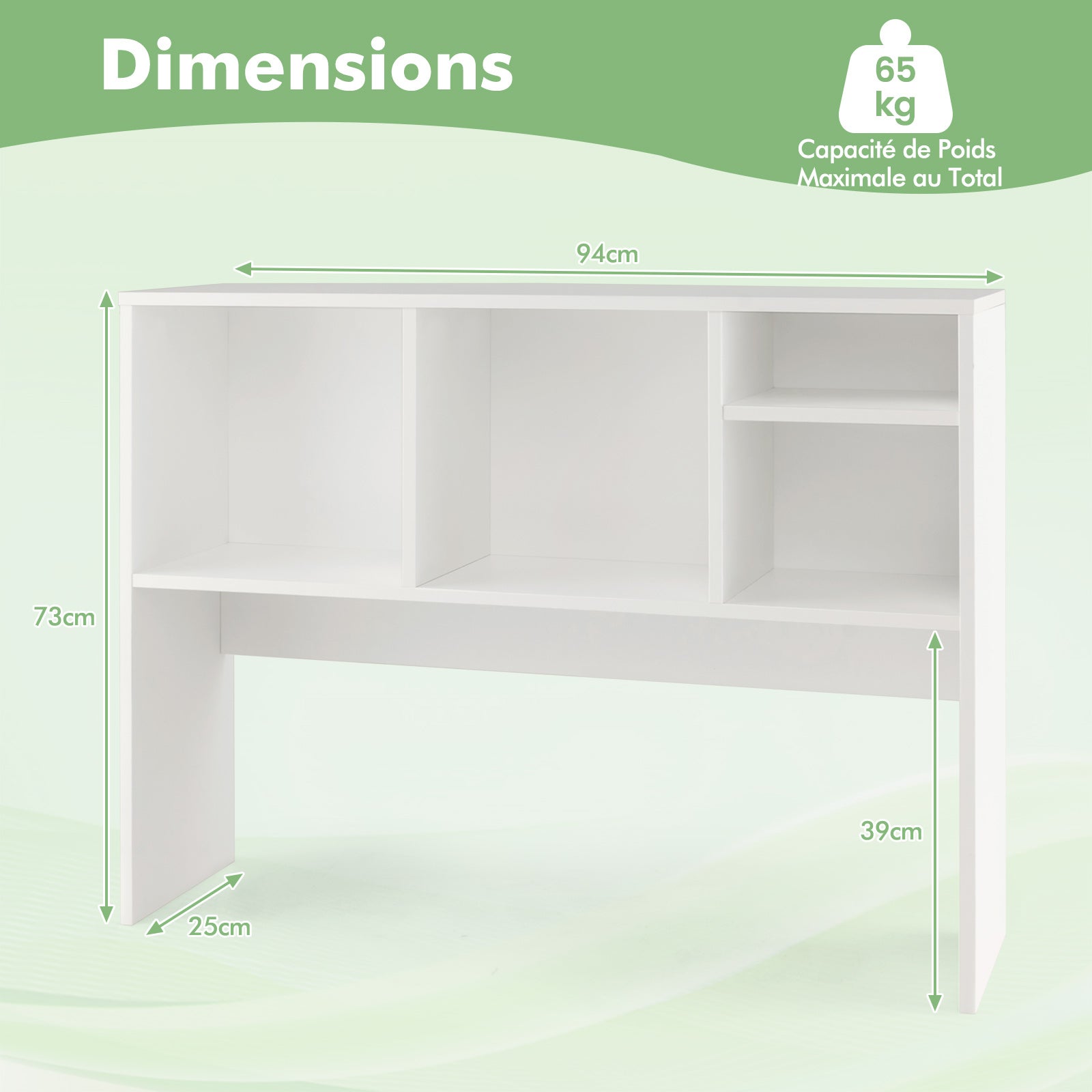 Étagère De Bureau En Bois, Bibliothèque De Bureau, Etagère à Poser Sur Le Bureau Blanc