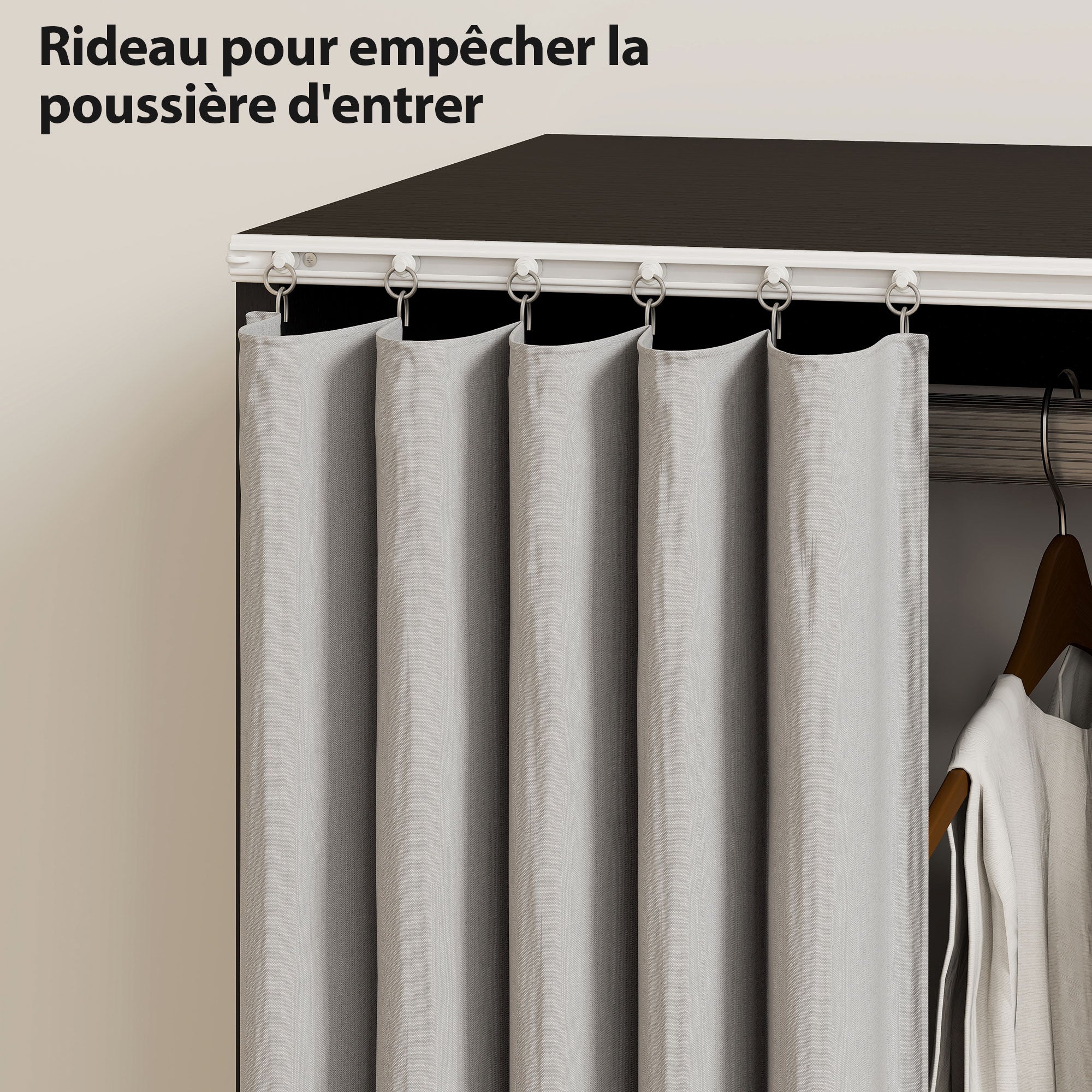 Armoire de vêtement mobile panneau de particules HOMCOM - 6