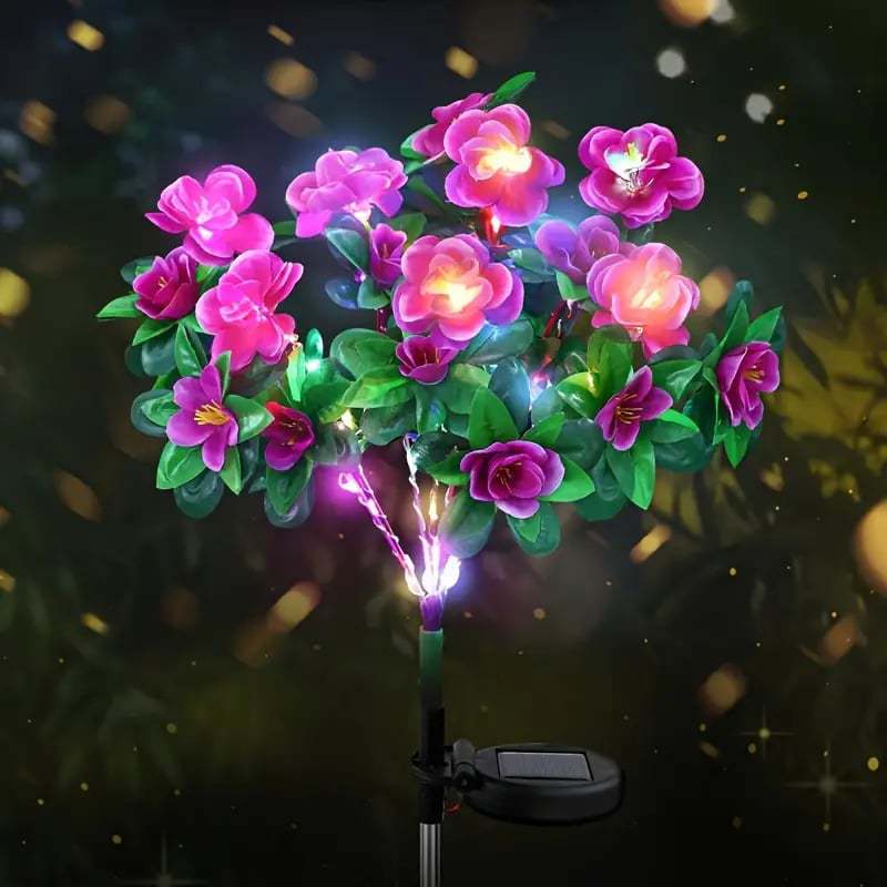 Luces Solares Para Jardín - Pack De 12 - Color Morado - Altura 36 Cm - Resistente Al Agua - 8-10 Horas De Luz