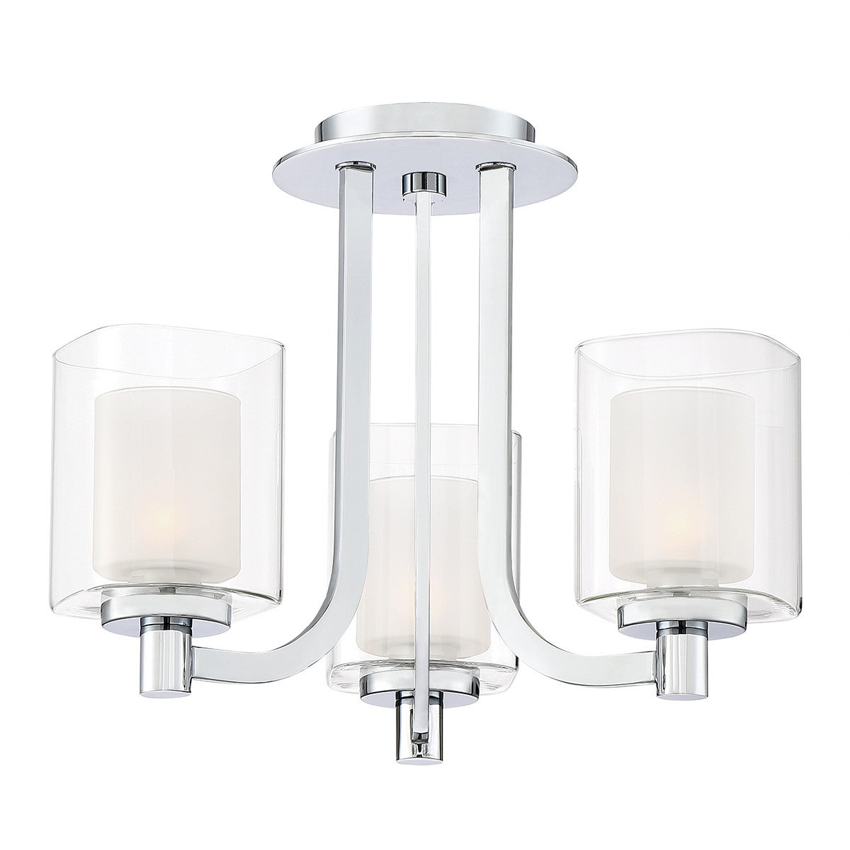 Lampa sufitowa Kolt polerowana chrom 3xG9x3W do salonu szklane klosze wym: 29,9 x 38,4 x 38,4 cm metal Quoizel